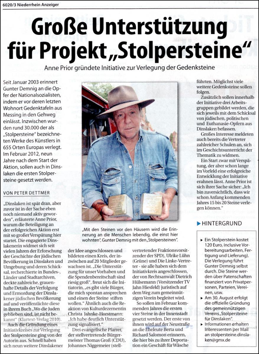 Presse  stolpersteine-dinslaken.de